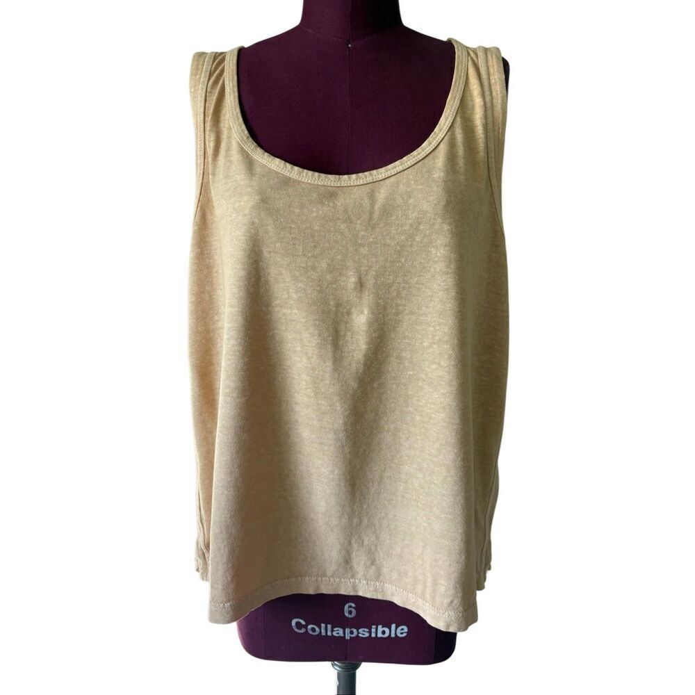 Poetry Organic Cotton Blend Scoop Neck Tank‎ Top size 14 Yellow